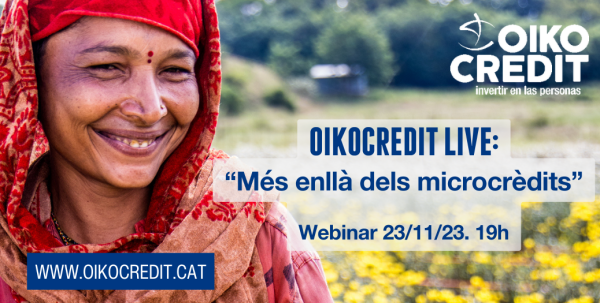 Cartell Oikocredit Live del 23 de novembre de 2023 sobre microfinances inclusives